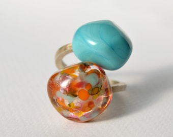 Murano glass ring Duduos Confetti