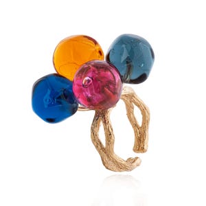 Murano glass ring adjustable Chania Collection