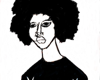 Folded Hands, African American Art, Black Art, Abstract Art, Black Woman Portrait, Folk ArtChristmas