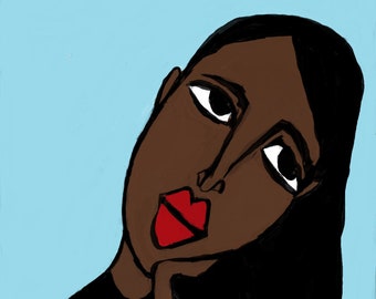 Thinking Girl Art Print: Archival Matte Paper