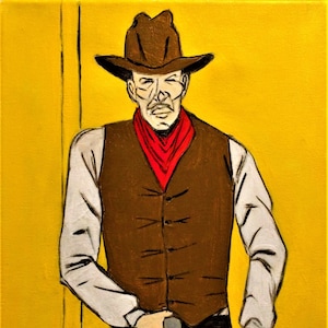 Leaning Cowboy, Western Decor, Western Art Prints, Western Artwork, Cowboy Artwork, Cowboy Art, Cowboy Art Print, Old West DecorChristmas