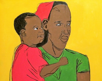 Mother and Child, African American Art, Black Artist, Black Art, Black Artist Wall Art, Black Artist Painting, Black Artwork, Art Print