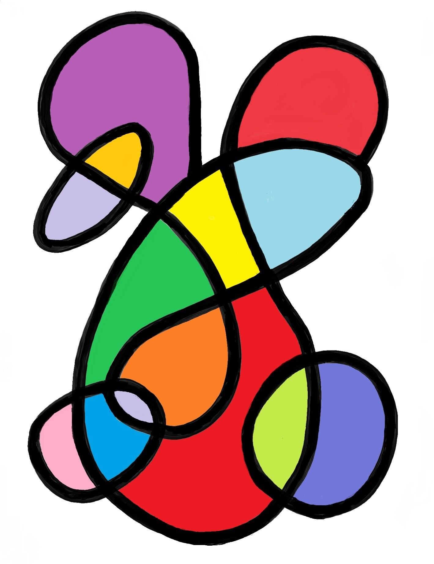 Colorful Wheel, Abstract Art Print