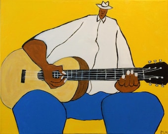 Blues Man, Black Art, African American, GuitarChristmas