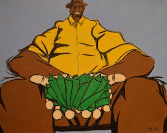 Okra Man Art Print: African American Folk Art (8x10 inches)