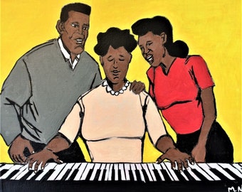 The Family Piano, Art PrintChristmas