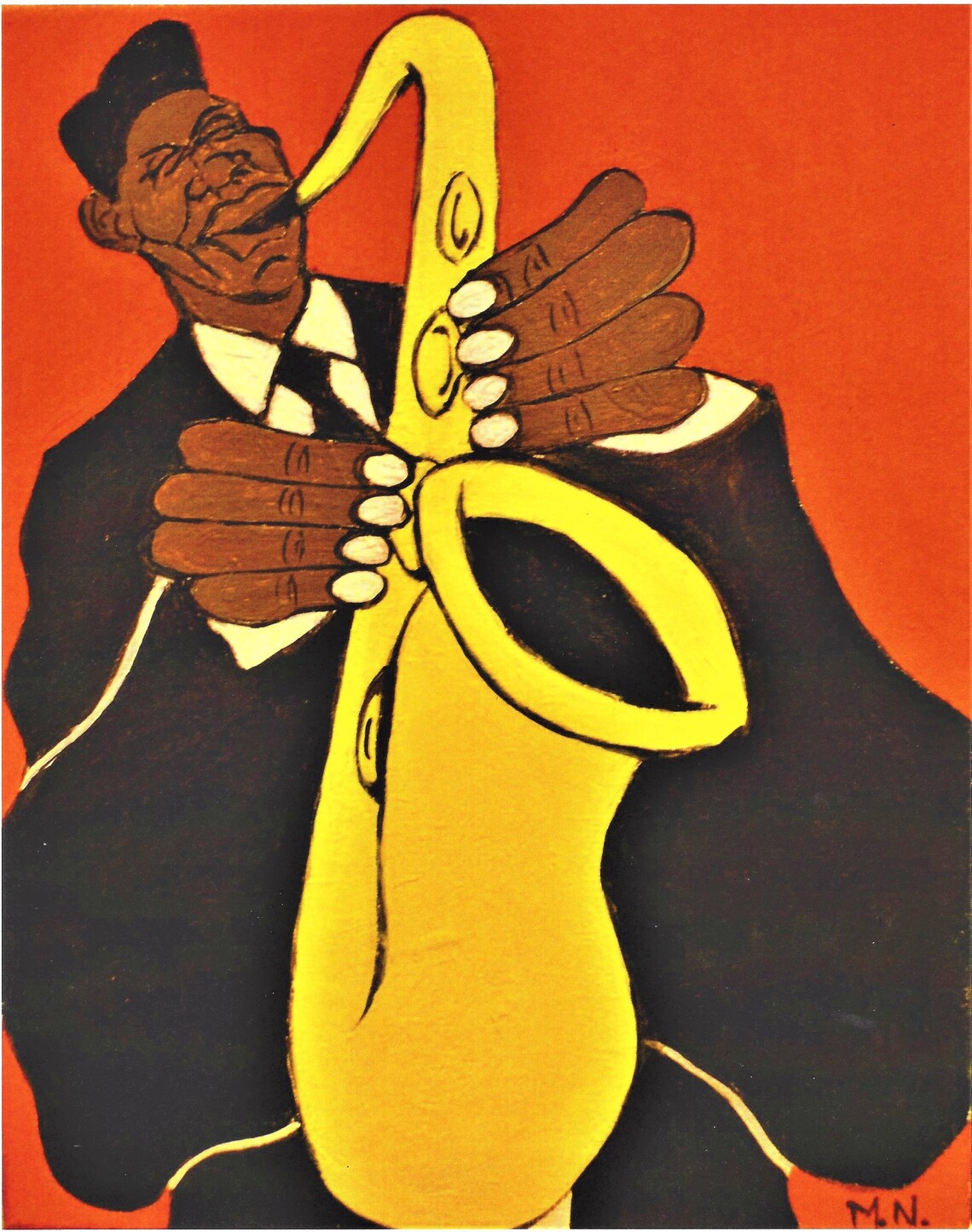 Saxophone Player Black Artists African American Art Art Etsy