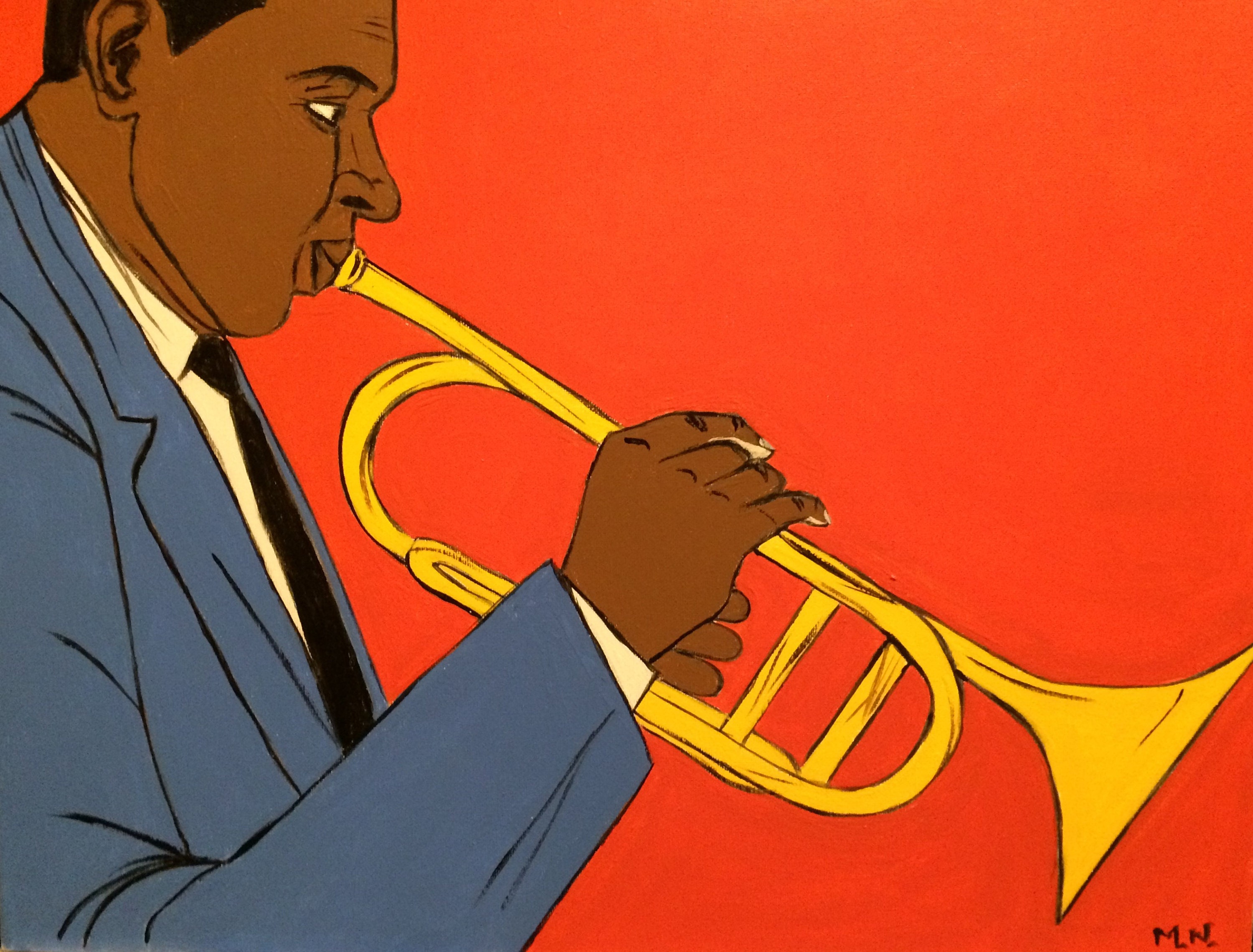 Black History Month Trumpet Player Art Print Jazz Art Etsy