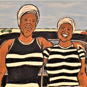 Girlfriends at the Beach, Art Print