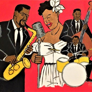 Female Jazz Singer, Art Print, Music, Black Artist, Mothers DayBlack History MonthChristmas
