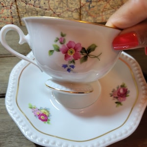 Vintage Rosenthal Bavaria Tea Cup and Saucer, Floral Tea Cup, Tea Cup Saucer, Fancy Tea Cup, Single Tea Cup, Rosenthal China