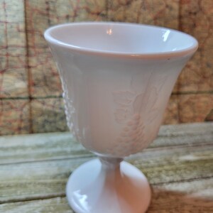 Vintage Grape Pattern Milk Glass Goblet, Milk Glass, Goblet, Vintage Glassware