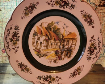 Vintage Ascot Service Charger Plate by Wood and Sons England Decorative Wall Plate, Decorative Plate, Ascot service plate,