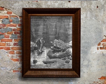 20,000 Leagues Under the Sea artwork dictionary art Home Decor Wall Decor On the ocean Floor
