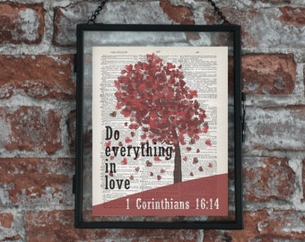 1 Corinthians 16:14 Do Everything in Love Dictionary Art Christian gift