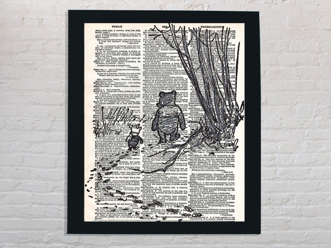 Winnie the Pooh Woozle Hunting Dictionary Art A. A. Milne Pooh Etsy