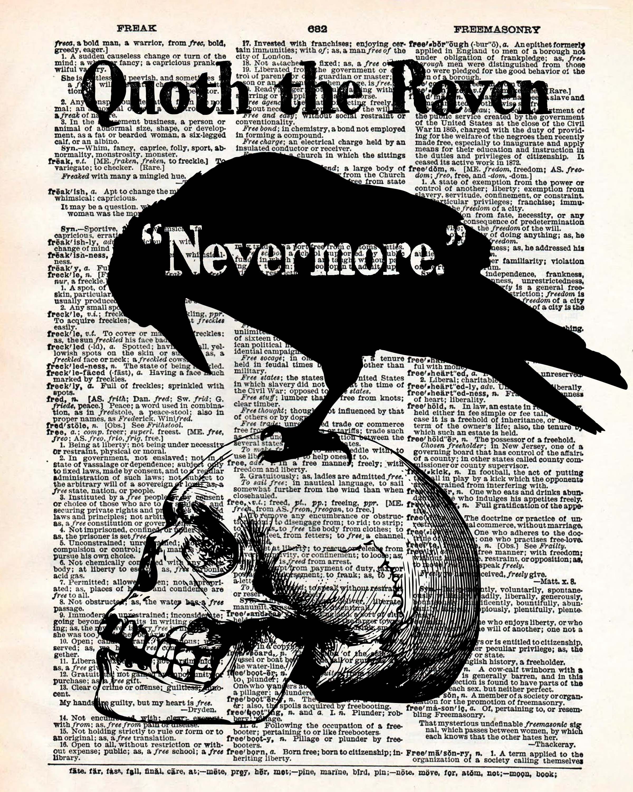 Nevermore Dictionary Art Edgar Allan Poe Artwork - Etsy