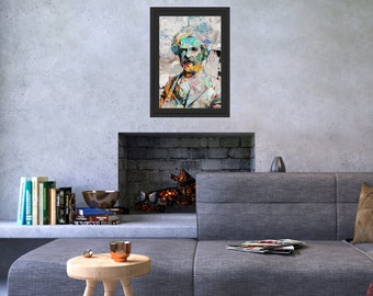 Mark Twain Portrait Abstract Art Novelist Artwork