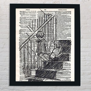 Winnie the Pooh Dictionary Art A. A. Milne Pooh Illustration gift pooh and Christopher Robin