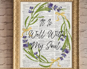 It Is Well With My Soul Dictionary Art Christian gift