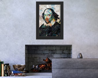 William Shakespeare Portrait Abstract Art Famous playwright Author Artwork