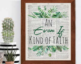 An Even If Kind of Faith Dictionary Art Christian gift