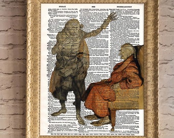 Dictionary art Ebenezer Scrooge illustration artwork from A Christmas Carol