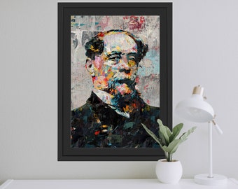 Charles Dickens Portrait Abstract Art Novelist Artwork