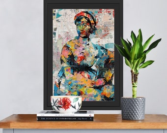 Jane Austen Portrait Abstract Art Novelist Artwork Pride and Prejudice