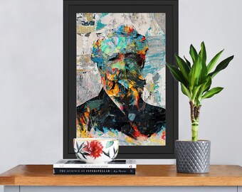 Jules Verne Portrait Abstract Art Novelist Artwork Science Fiction Author