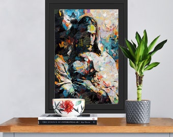The Good Shepherd Jesus with a lamb Abstract Art Religious