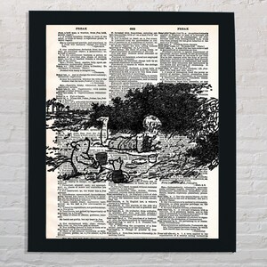 Winnie the Pooh Dictionary Art A. A. Milne Pooh Illustration gift pooh picnic