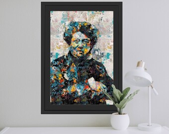 Alexandre Dumas Portrait Abstract Art Novelist Count of Monte Cristo