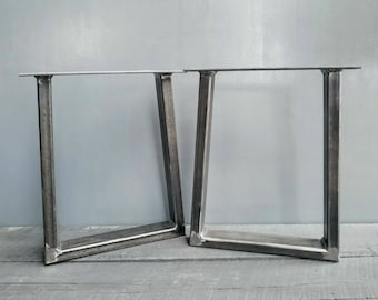 Set of 2 - Steel Trapezoid Legs,2"x 1" Steel Legs,Table Legs,Coffee Table, Bench Legs,Industrial Legs,Coffee Table Legs,Metal Table Base