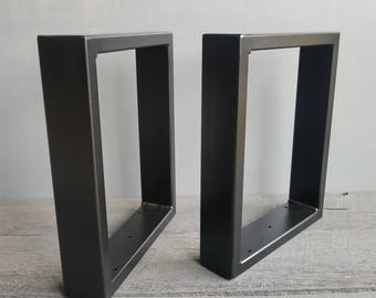 Metal Bench Legs Set Of 2 - U Shaped Legs For Bench or Coffee Table  Comes in Black, White, Gold Or Raw Metal Table Legs