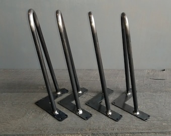 Hairpin legs Set of 4 (16") Perfect DIY Project, Mid Century, Kitchen, Bench or Coffee Table, Platform Bed, Metal Steel Legs