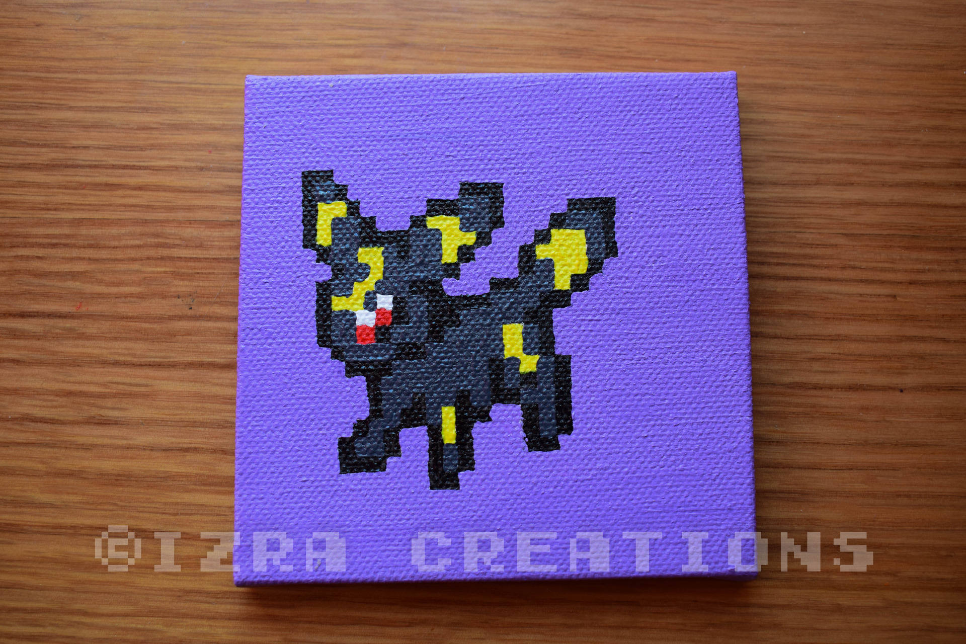Tableau peinture pixel art Pokémon Noctali / Umbreon | Etsy