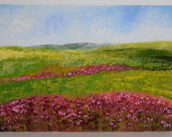Spring Floral Landscape Palette Knife Oil Painting