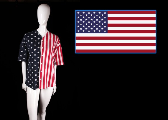 1980's Stars and Stripes Baseball Jersey