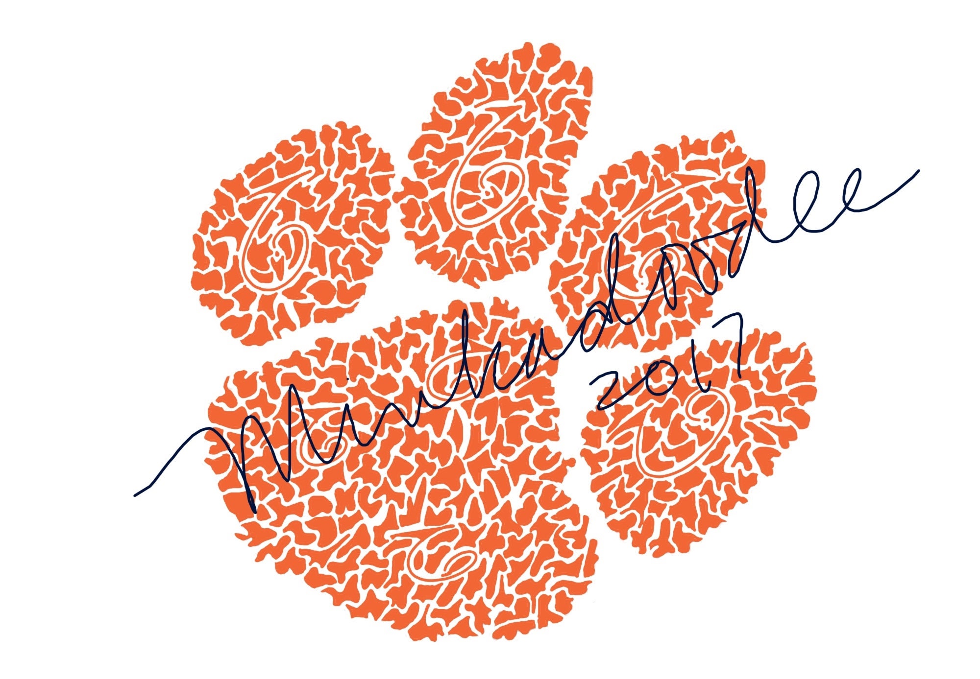 Clemson Paw Print Etsy