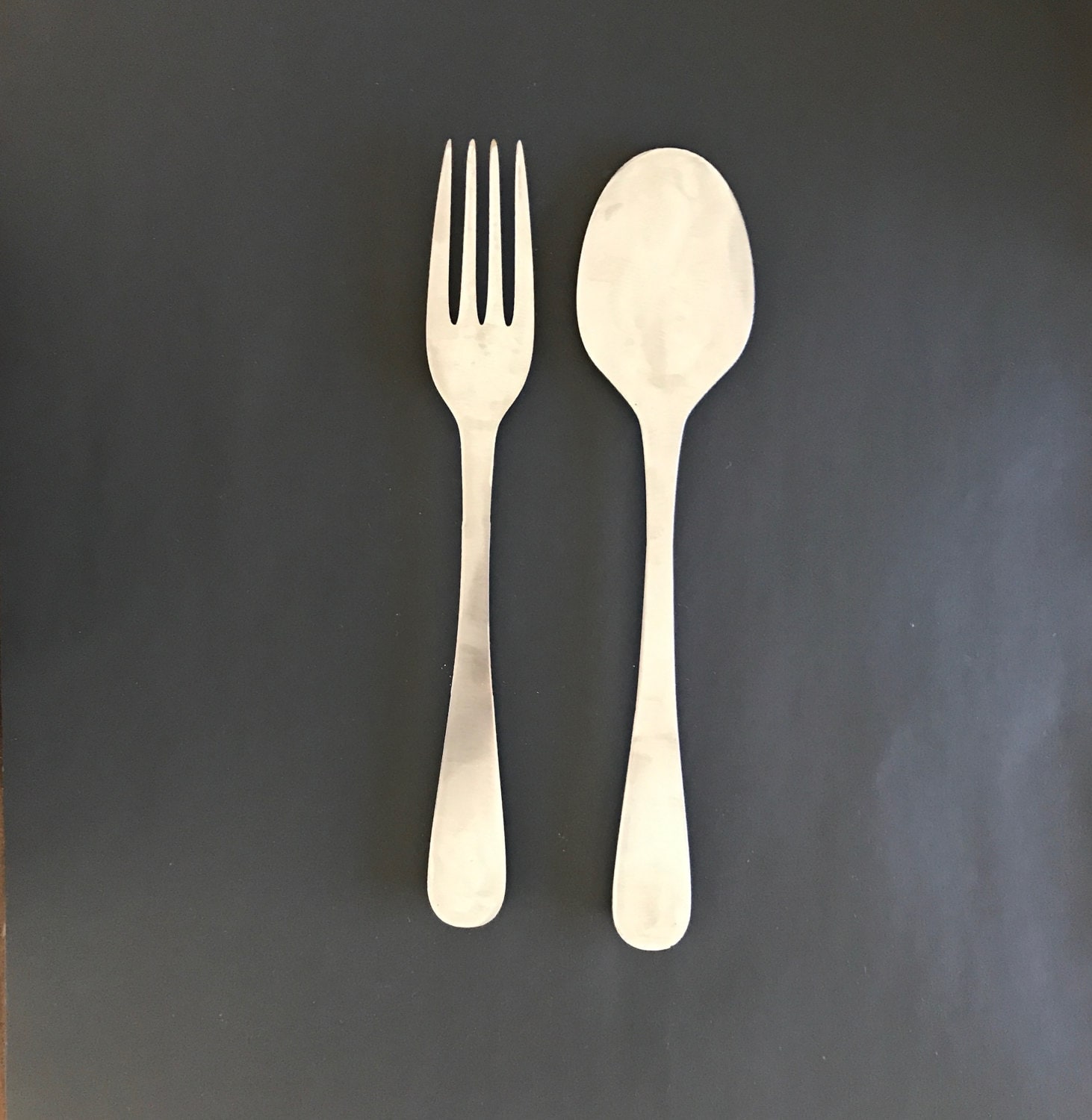 Fork and Spoon Wall Decor Metal Kitchen Decor Metal Spoon Etsy