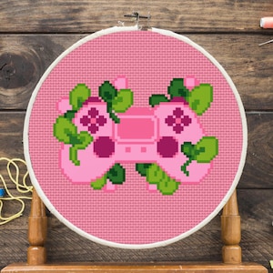 Pink Controller Cross Stitch Pattern