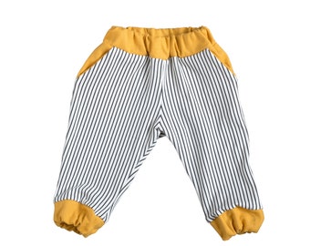 Striped Organic Jersey Trousers with Pockets