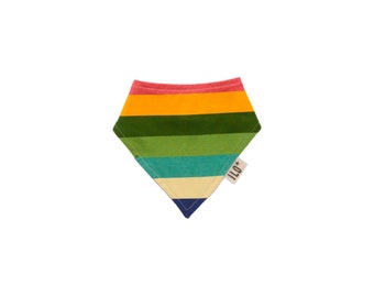 Rainbow Stripes Organic Jersey Reversible Bib, with or without Taggy Frills