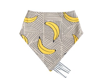 Organic Jersey Reversible Bibs Bananas print, 4 colourways