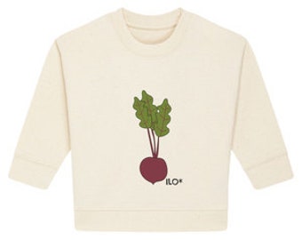 Screen Printed Organic Baby Sweater (Beetroot or Toadstools)