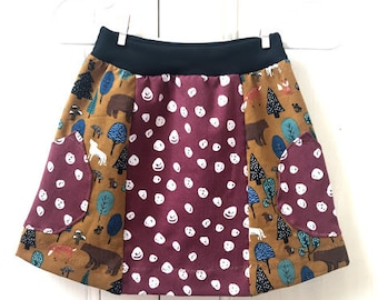 Remnant Skirt sewing pattern and tutorial Size 3y