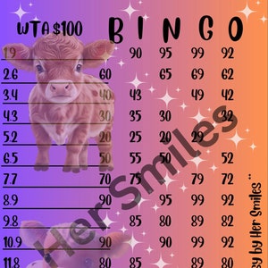 100 WTA Bingo Board