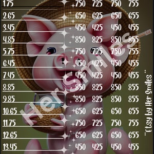 1K Bingo Board - WTA ON B Pig