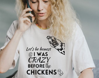 Chicken Crazy svg png black and white digital file  funny chicken shirt
